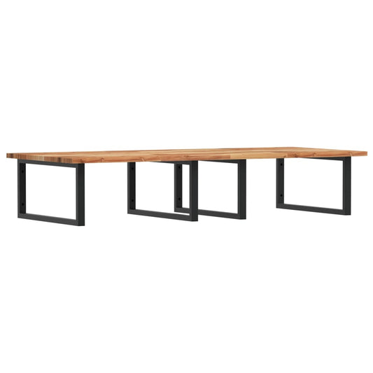 vidaXL Ράφι Νιπτήρα Τοίχου από Ατσάλι / Μασίφ Ξύλο Ακακίας