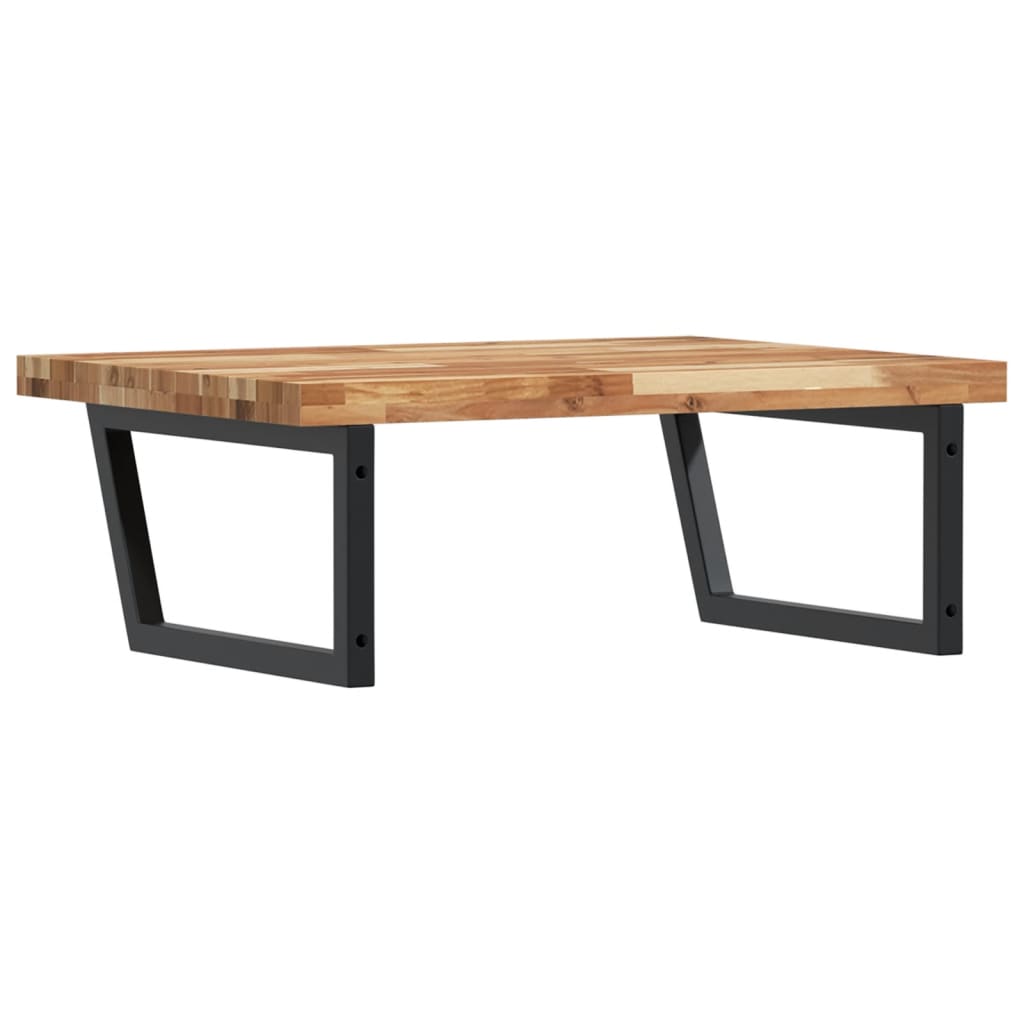 vidaXL Ράφι Νιπτήρα Τοίχου από Ατσάλι / Μασίφ Ξύλο Ακακίας