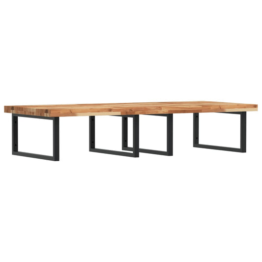 vidaXL Ράφι Νιπτήρα Τοίχου από Ατσάλι / Μασίφ Ξύλο Ακακίας