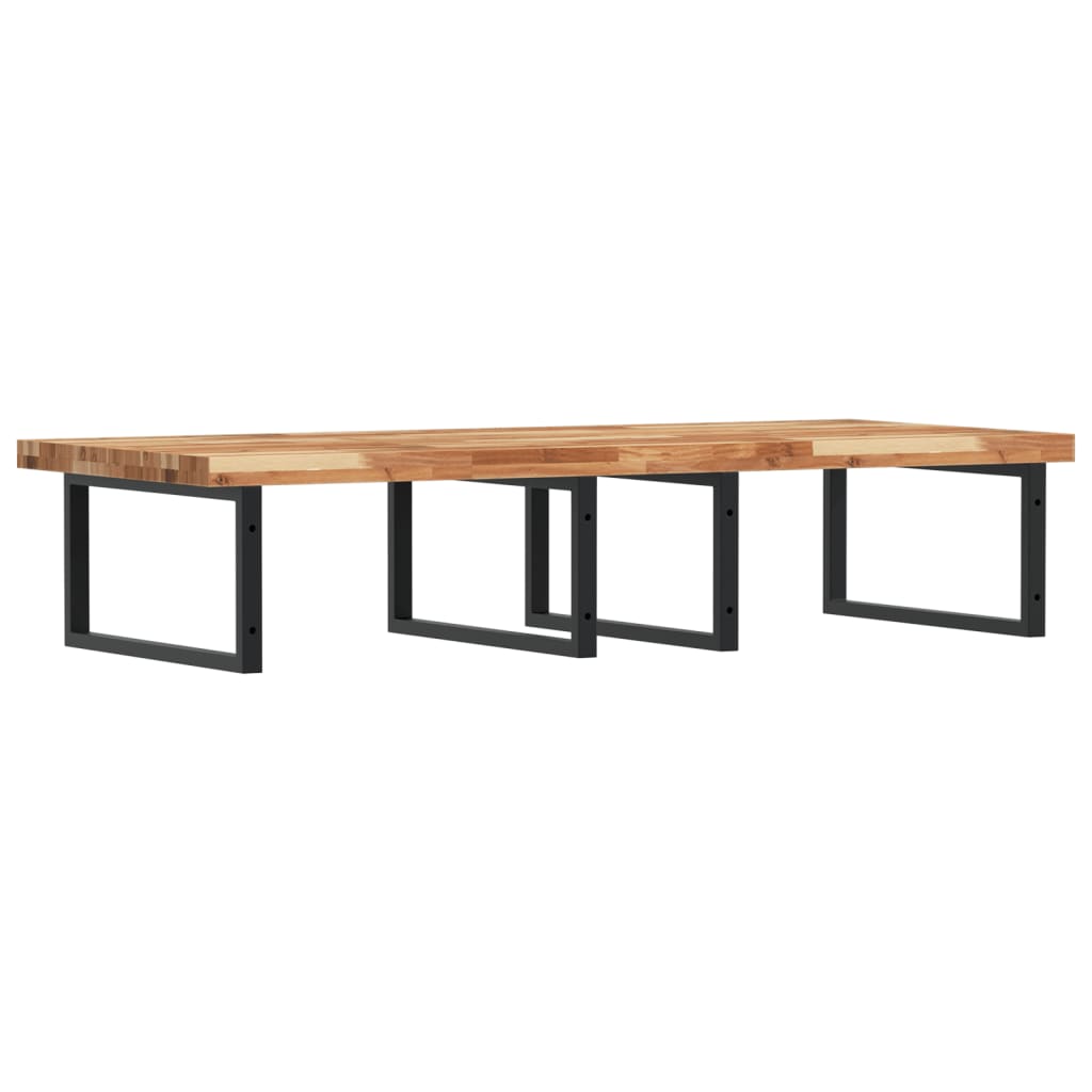 vidaXL Ράφι Νιπτήρα Τοίχου από Ατσάλι / Μασίφ Ξύλο Ακακίας