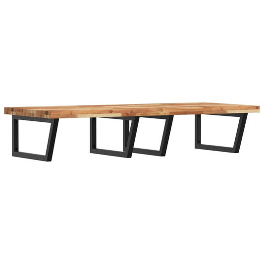 vidaXL Ράφι Νιπτήρα Τοίχου από Ατσάλι / Μασίφ Ξύλο Ακακίας