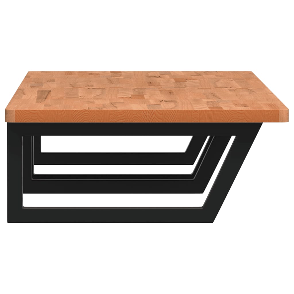 vidaXL Ράφι Νιπτήρα Τοίχου από Ατσάλι / Μασίφ Ξύλο Οξιάς