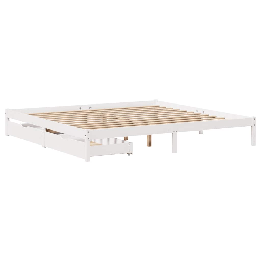 vidaXL Σκελετός Κρεβ. Χωρίς Στρώμα Λευκό 180x200 εκ Μασίφ Πεύκο