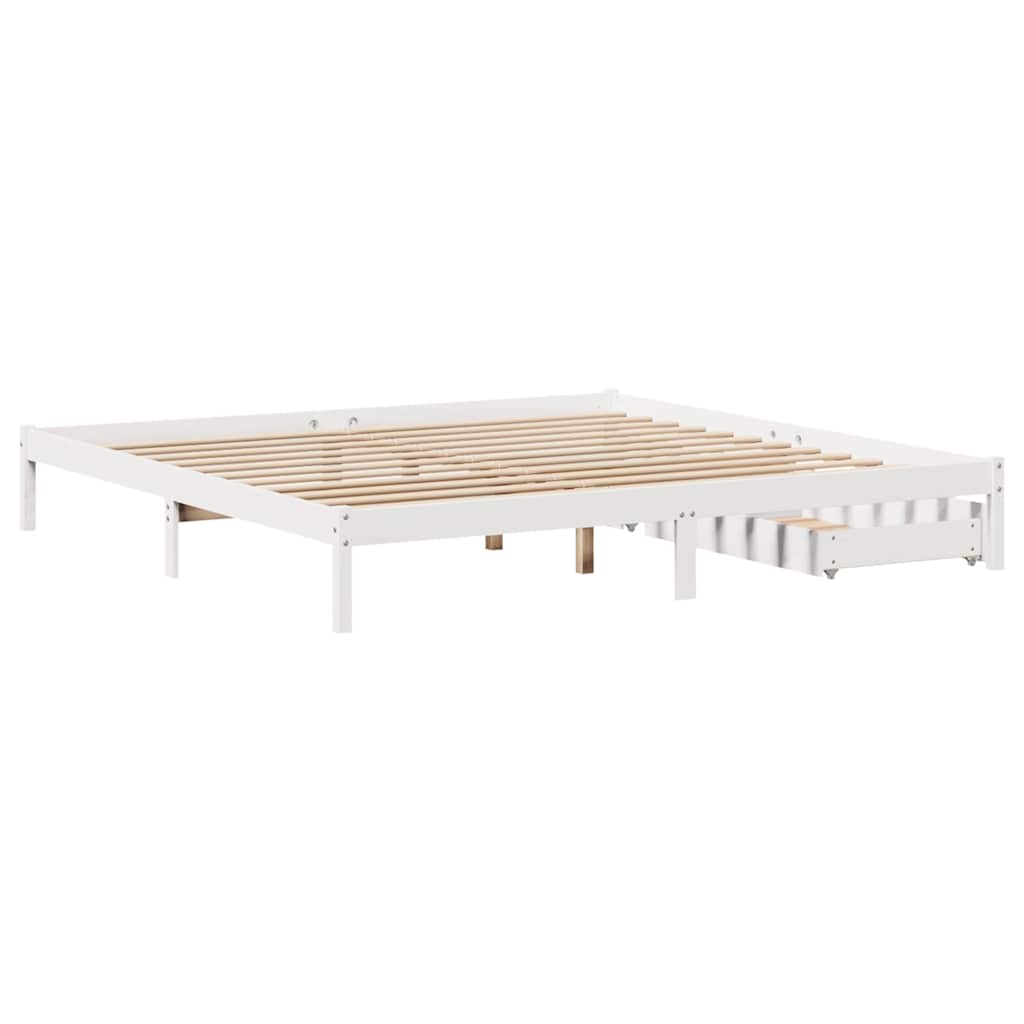 vidaXL Σκελετός Κρεβ. Χωρίς Στρώμα Λευκό 180x200 εκ Μασίφ Πεύκο