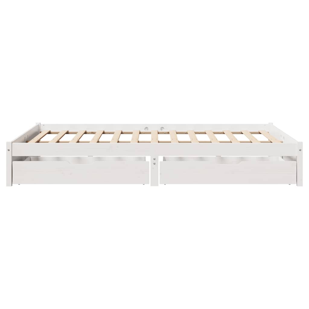 vidaXL Σκελετός Κρεβ. Χωρίς Στρώμα Λευκό 140x200 εκ Μασίφ Πεύκο