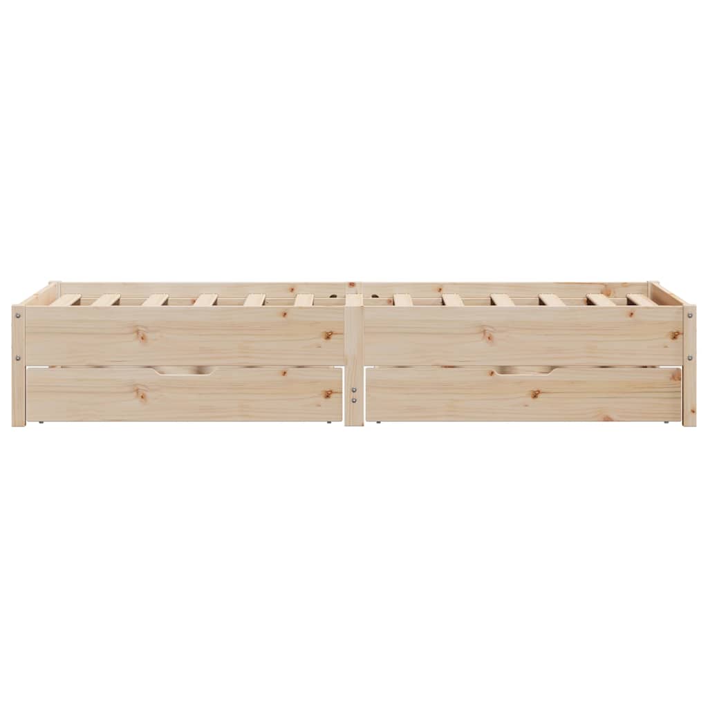 vidaXL Σκελετός Κρεβατιού Χωρίς Στρώμα 75x190 εκ Μασίφ Ξύλο Πεύκου