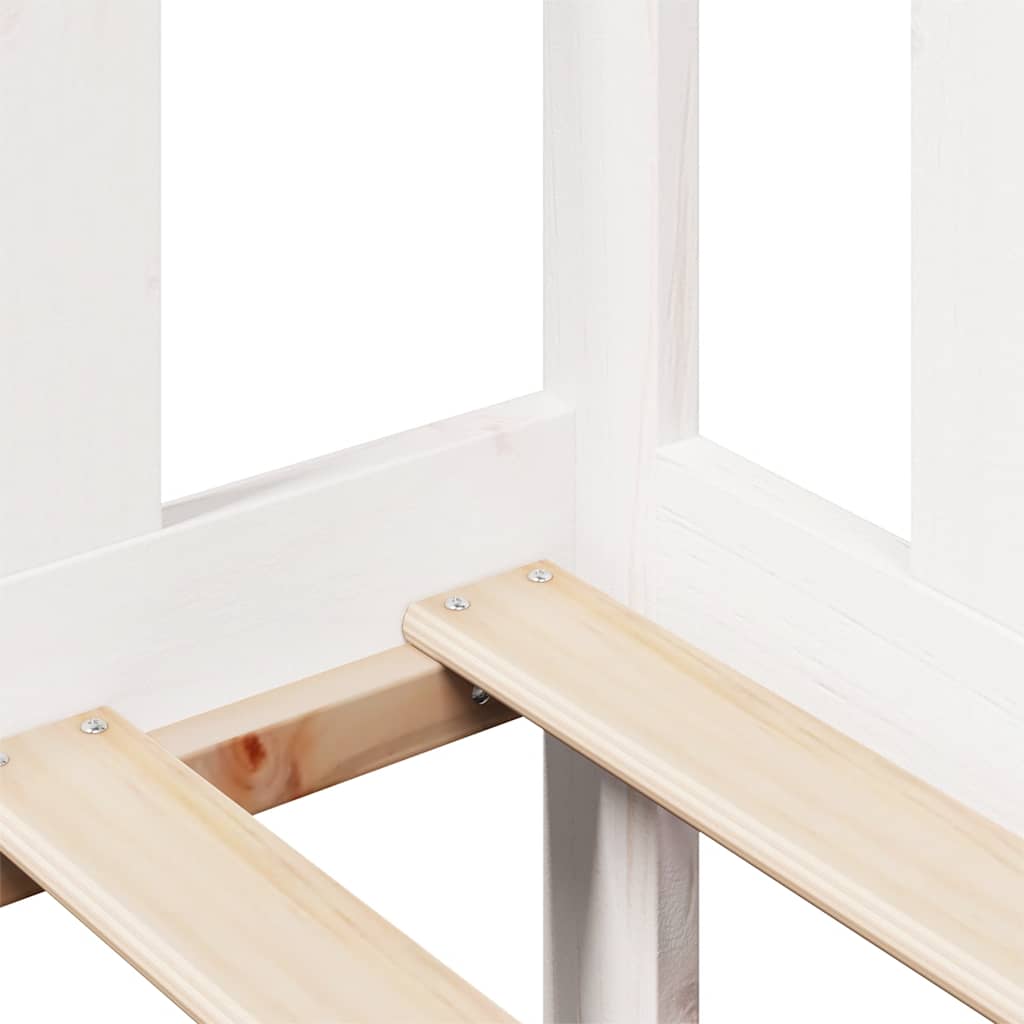 vidaXL Καναπές Κρεβάτι+Συρτάρια Χωρ. Στρώμα Λευκός 90x200εκ Μασίφ Ξύλο