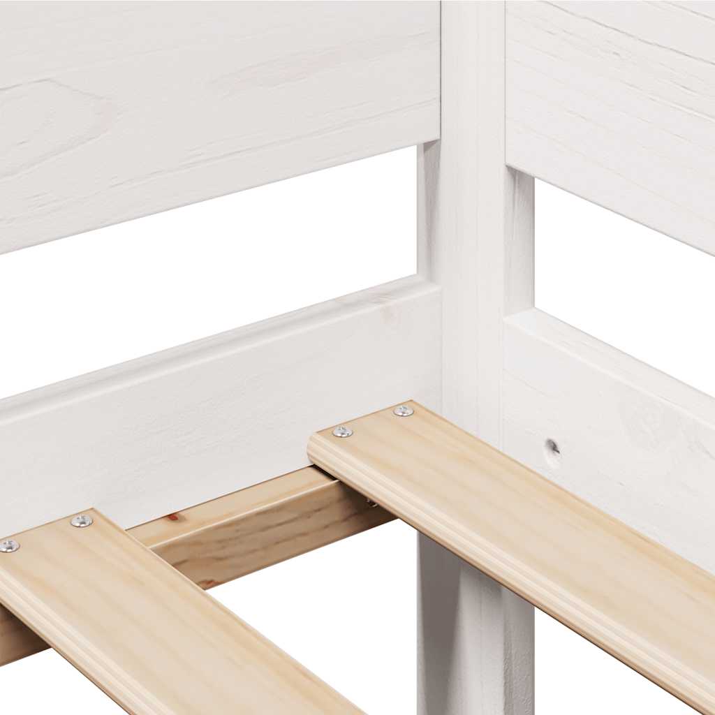 vidaXL Καναπές Κρεβάτι+Συρτάρια Χωρ. Στρώμα Λευκός 90x200εκ Μασίφ Ξύλο