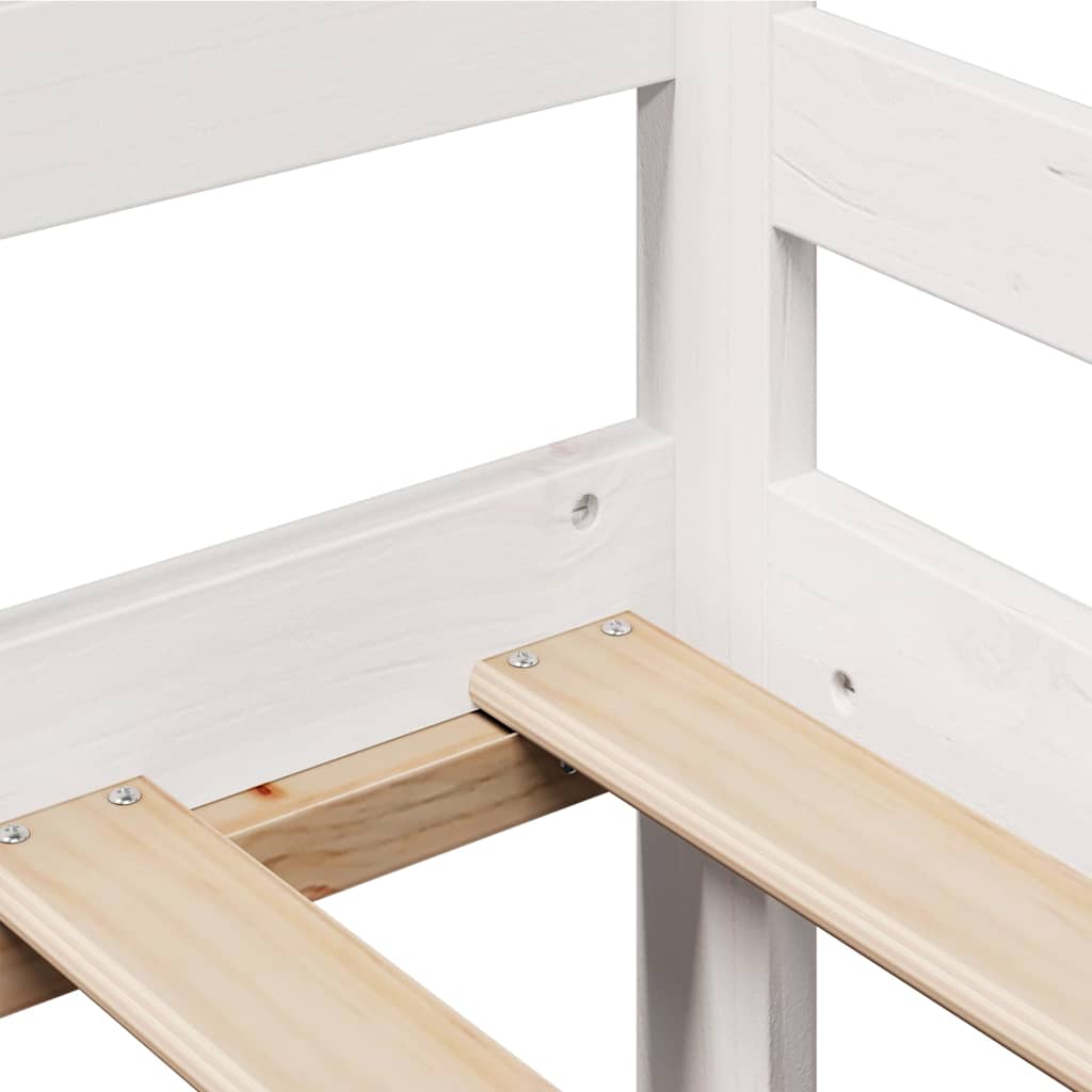 vidaXL Καναπές Κρεβάτι+Συρτάρια Χωρ. Στρώμα Λευκός 90x200εκ Μασίφ Ξύλο