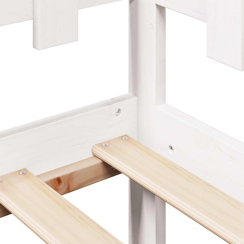 vidaXL Καναπές Κρεβάτι+Συρτάρια Χωρ. Στρώμα Λευκός 90x200εκ Μασίφ Ξύλο