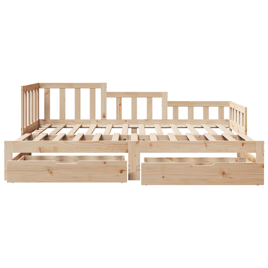 vidaXL Καναπές Κρεβάτι Συρόμενος Χωρίς Στρώμα 90x200 εκ. & Συρτάρια