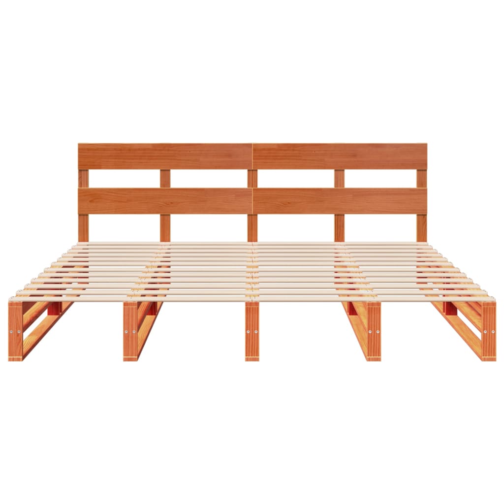 vidaXL Σκελετός Κρεβ. Χωρίς Στρώμα Καφέ Κεριού 180x200 εκ Μασίφ Πεύκο