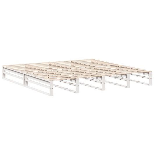 vidaXL Σκελετός Κρεβ. Χωρίς Στρώμα Λευκό 180x200 εκ Μασίφ Πεύκο