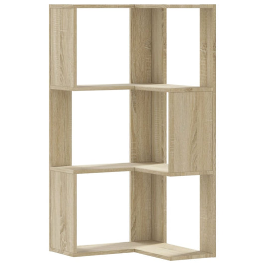 vidaXL Βιβλιοθήκη Γωνιακή 3 Επ. Sonoma Δρυς 50x50x102εκ Επεξ. Ξύλο