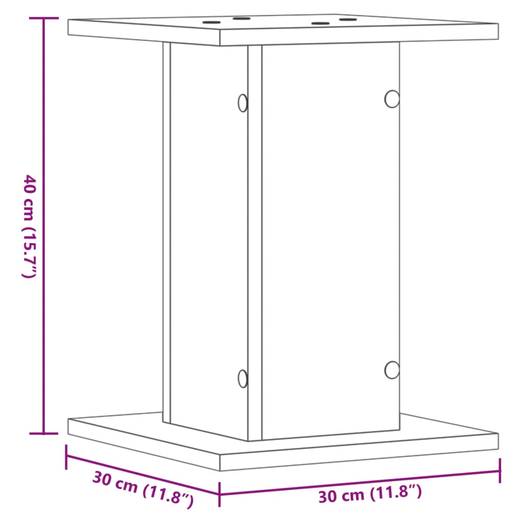 vidaXL Βάσεις Ηχείων 2 Τεμ. Γκρι Sonoma 30x30x40εκ. Επεξεργασμένο Ξύλο