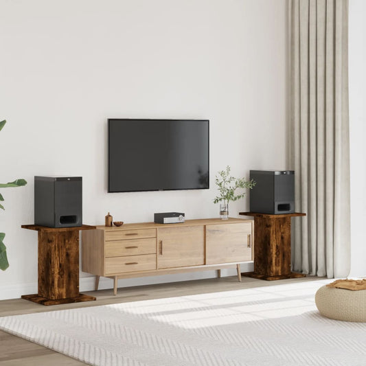 vidaXL Βάσεις Ηχείων 2Τεμ. Καπνιστή Δρυς 30x30x60εκ Επεξεργασμένο Ξύλο