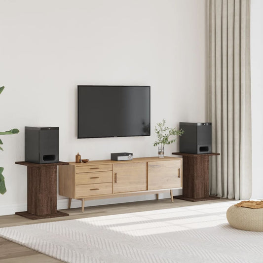 vidaXL Βάσεις Ηχείων 2 Τεμ. Καφέ Δρυς 30x30x60 εκ. Επεξεργασμένο Ξύλο