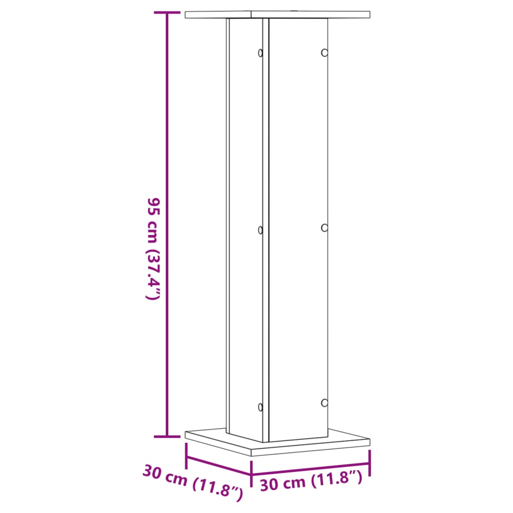 vidaXL Βάσεις Ηχείων 2 Τεμ. Γκρι Σκυρ. 30x30x95 εκ. Επεξ. Ξύλο