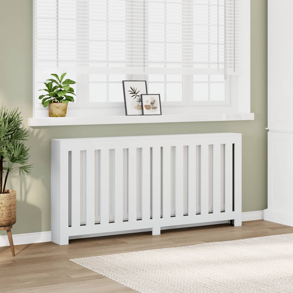 vidaXL Κάλυμμα Καλοριφέρ Λευκό 175x20x82 εκ. από Επεξεργασμένο Ξύλο