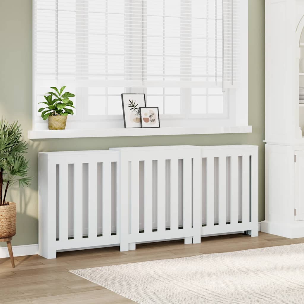 vidaXL Κάλυμμα Καλοριφέρ Λευκό 205x21,5x83,5εκ. από Επεξεργασμένο Ξύλο