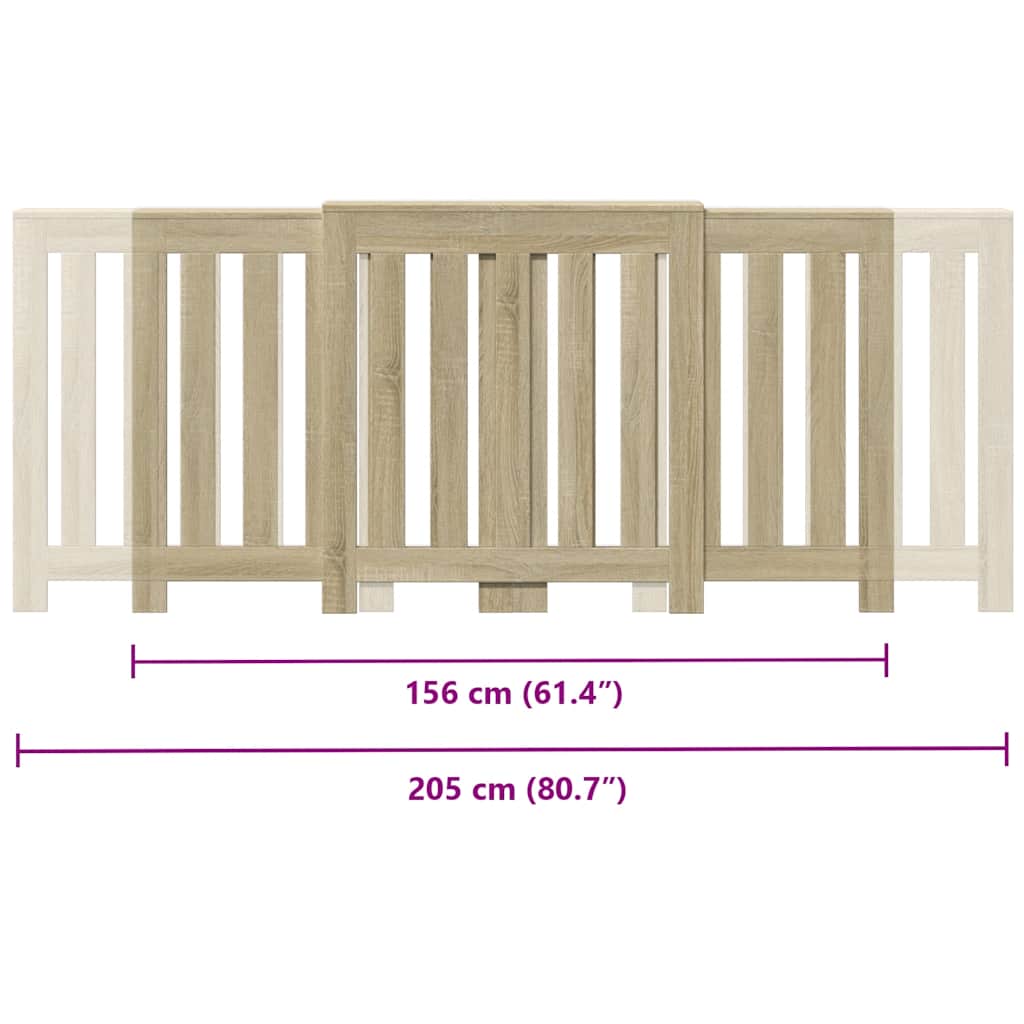 vidaXL Κάλυμμα Καλοριφέρ Sonoma Δρυς 205x21,5x83,5εκ. Επεξ. Ξύλο