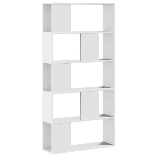 vidaXL Βιβλιοθήκη 5 Επιπέδων Λευκή 80,5x23,5x162,5 εκ. Επεξεργ. Ξύλο