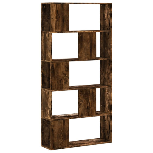 vidaXL Βιβλιοθήκη 5 Επιπέδων Καπνιστή Δρυς 80,5x23,5x162,5 Επεξ. Ξύλο