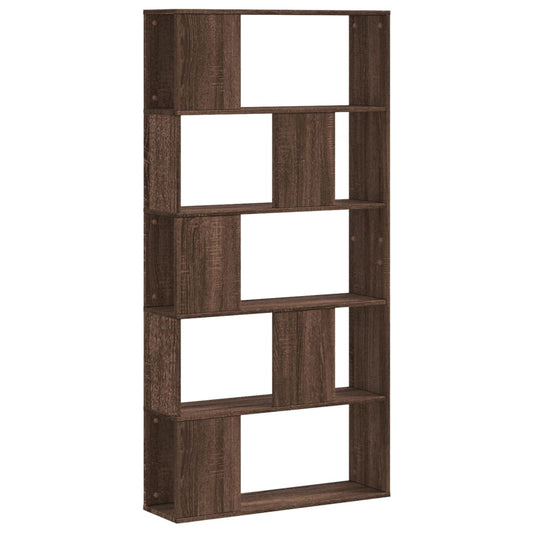 vidaXL Βιβλιοθήκη 5 Επιπέδων Καφέ Δρυς 80,5x23,5x162,5εκ Επεξεργ. Ξύλο