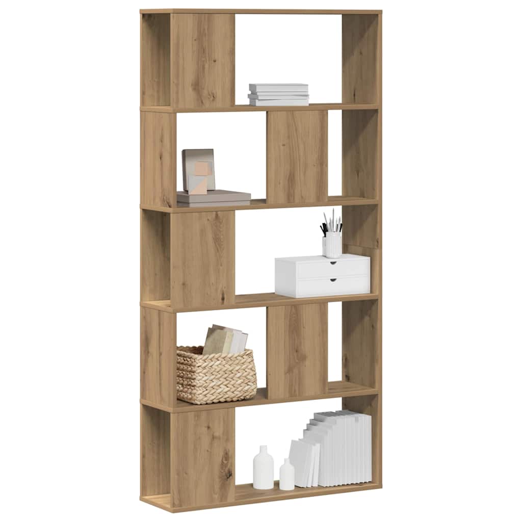 vidaXL Βιβλιοθήκη 5 Επιπέδων Δρυς 80,5x23,5x162,5 εκ. Επεξεργ. Ξύλο