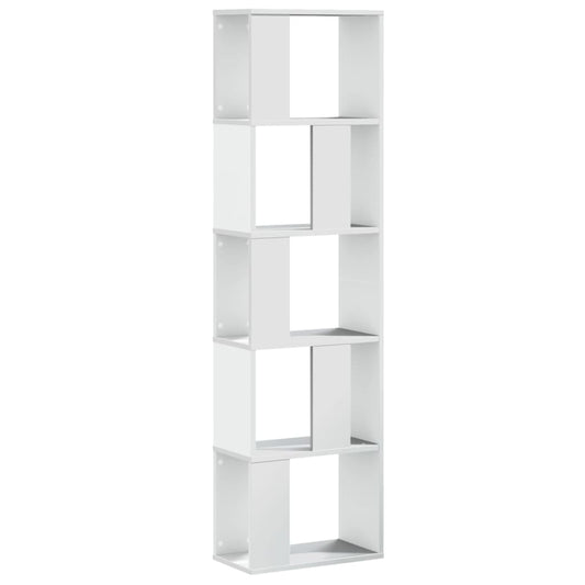 vidaXL Βιβλιοθήκη 5 Επιπέδων Λευκή 45 x 23,5 x 162,5 εκ. Επεξεργ. Ξύλο