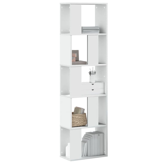 vidaXL Βιβλιοθήκη 5 Επιπέδων Λευκή 45 x 23,5 x 162,5 εκ. Επεξεργ. Ξύλο