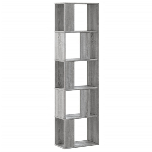 vidaXL Βιβλιοθήκη 5 Επιπέδων Γκρι Sonoma 45x23,5x162,5 εκ. Επεξ. Ξύλο