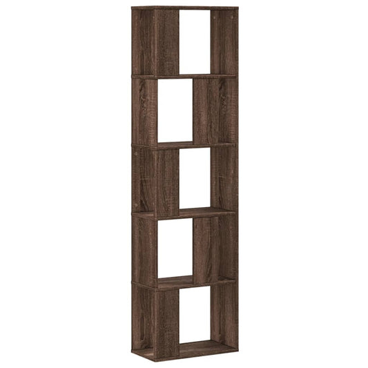 vidaXL Βιβλιοθήκη 5 Επιπέδων Καφέ Δρυς 45x23,5x162,5 εκ. Επεξεργ. Ξύλο