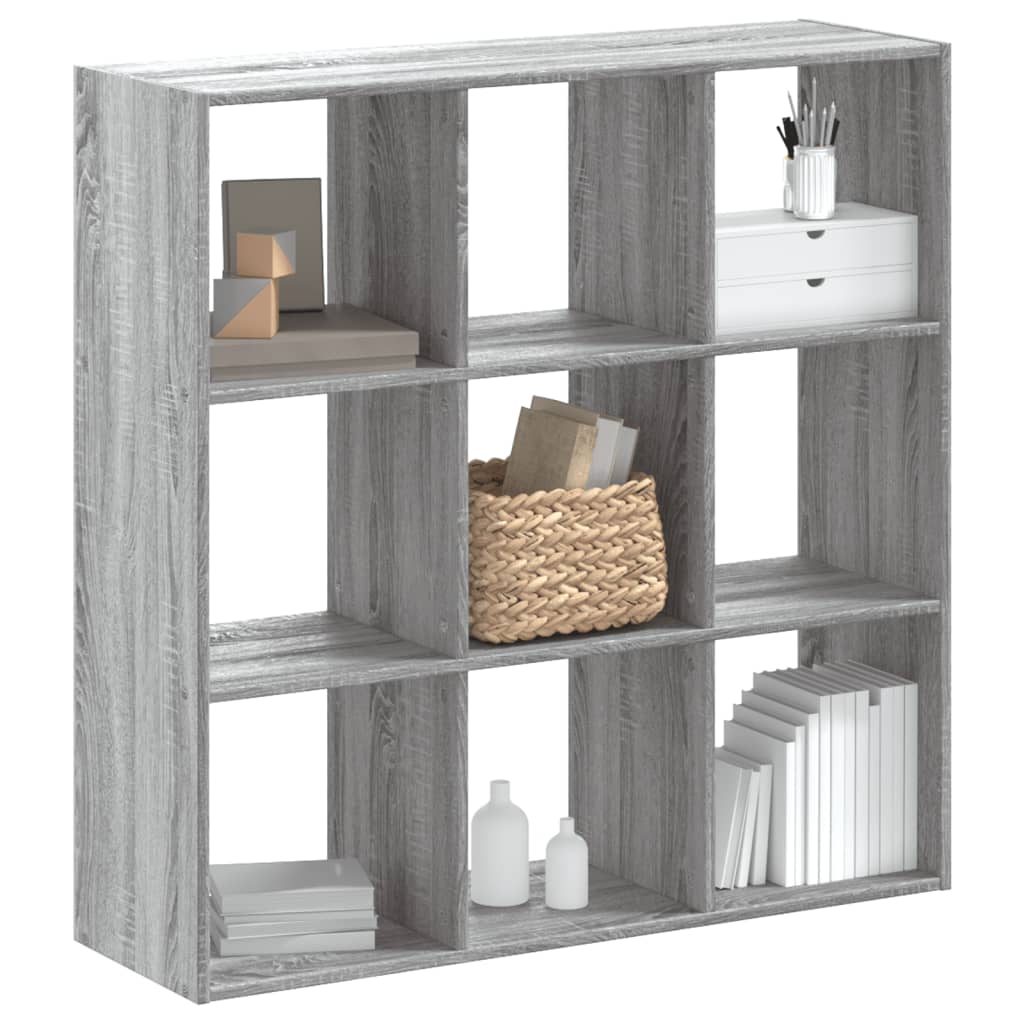 vidaXL Βιβλιοθήκη Γκρι Sonoma 102x32x102 εκ. από Επεξεργασμένο Ξύλο