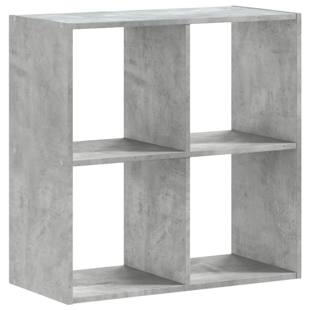 vidaXL Βιβλιοθήκη Γκρι Σκυροδέματος 68,5x32x68,5 εκ. Επεξεργ. Ξύλο