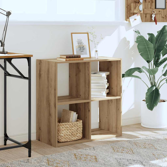 vidaXL Βιβλιοθήκη Αρτισιανή Δρυς 68,5x32x68,5 εκ. Επεξεργασμένο Ξύλο