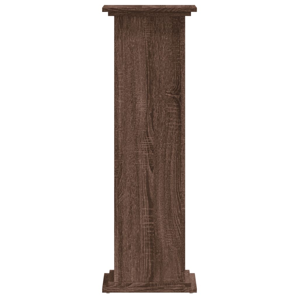 vidaXL Βάσεις Φυτών Καφέ Δρυς 33x33x100 εκ. Επεξεργασμένο Ξύλο