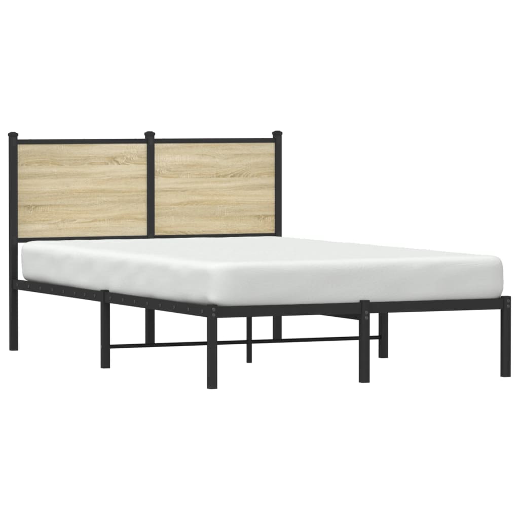 vidaXL Σκελετός Κρεβ. Χωρίς Στρώμα Sonoma Δρυς 120x200 εκ. Μεταλλικό