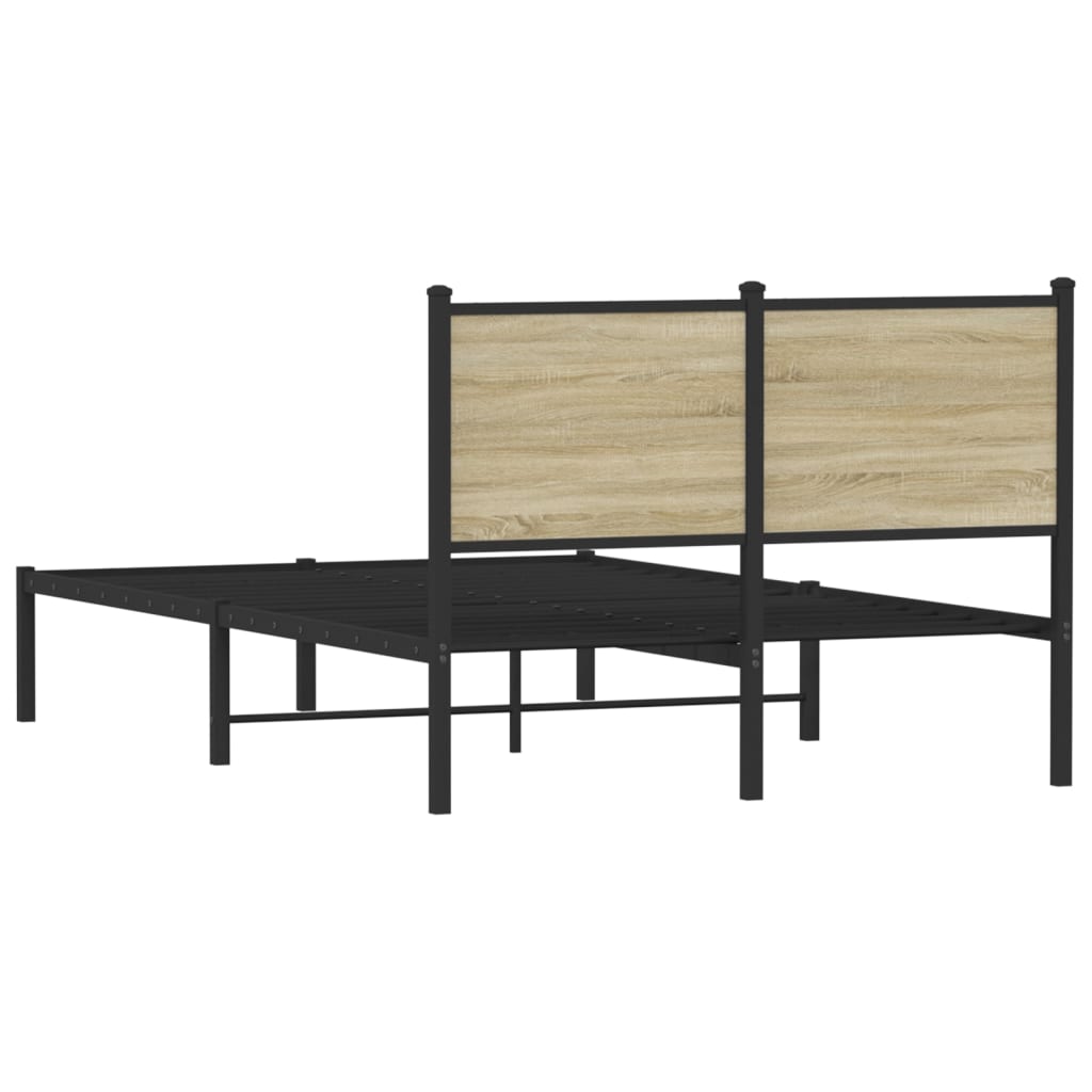 vidaXL Σκελετός Κρεβ. Χωρίς Στρώμα Sonoma Δρυς 120x200 εκ. Μεταλλικό