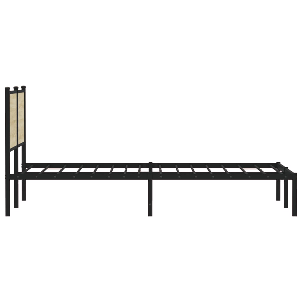vidaXL Σκελετός Κρεβ. Χωρίς Στρώμα Sonoma Δρυς 140x200 εκ. Μεταλλικό