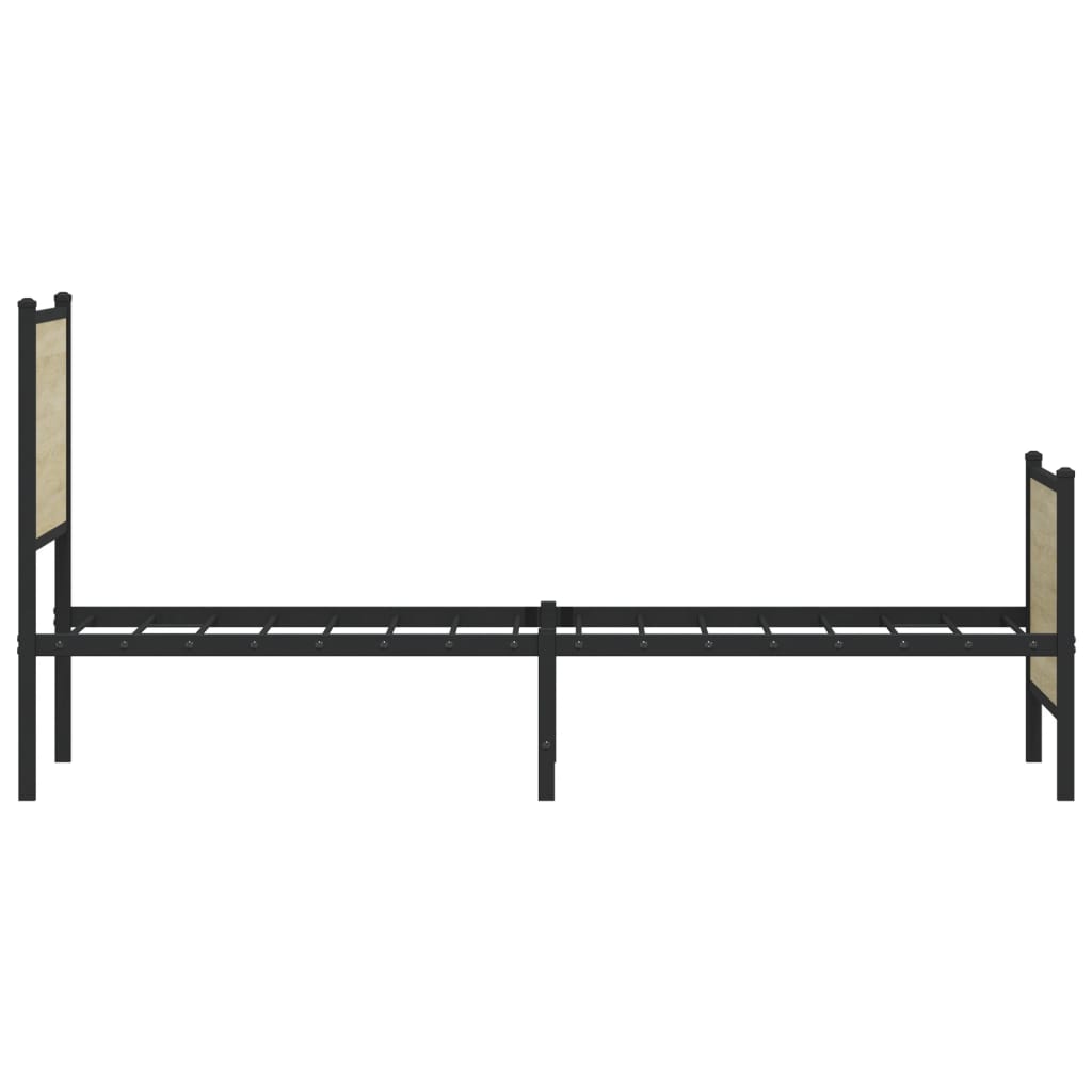 vidaXL Σκελετός Κρεβ. Χωρίς Στρώμα Sonoma Δρυς 90x200 εκ. Μεταλλικό