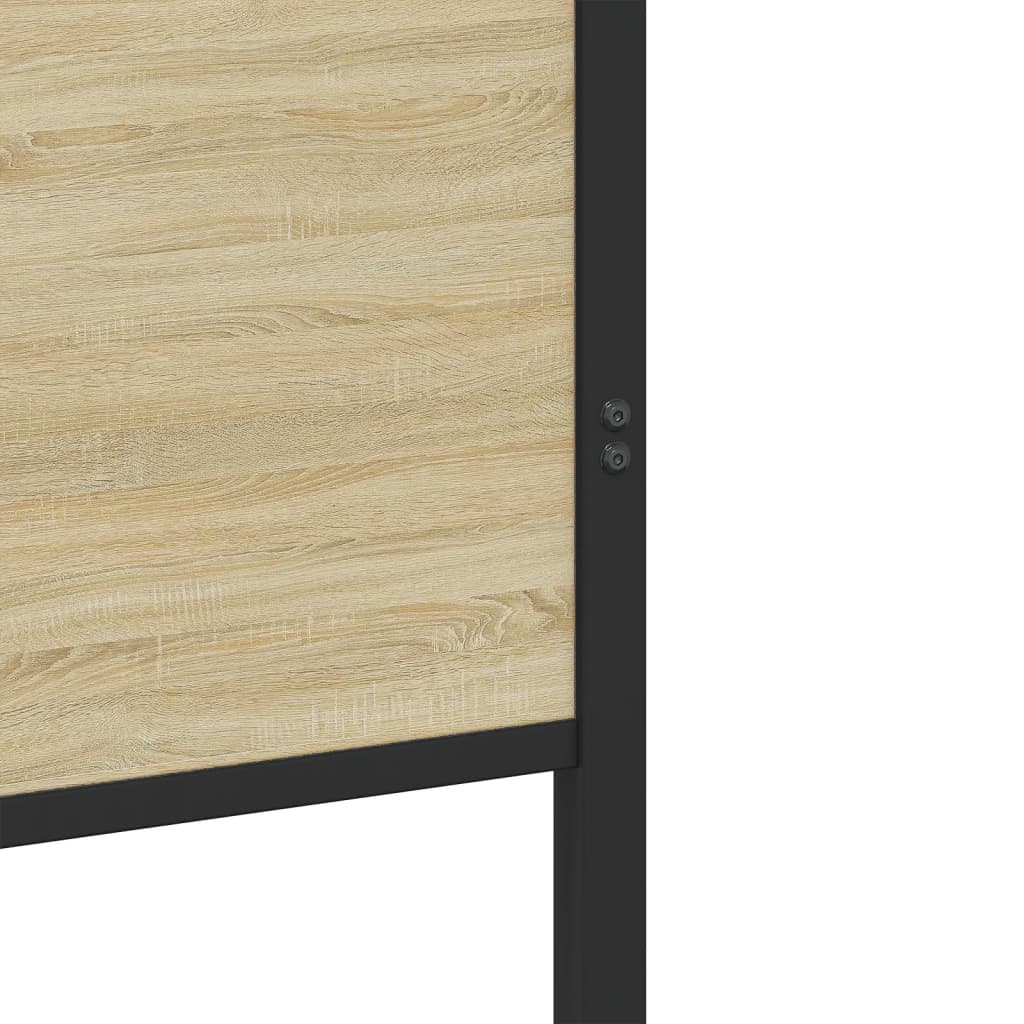vidaXL Σκελετός Κρεβ. Χωρίς Στρώμα Sonoma Δρυς 100x200 εκ. Μεταλλικό