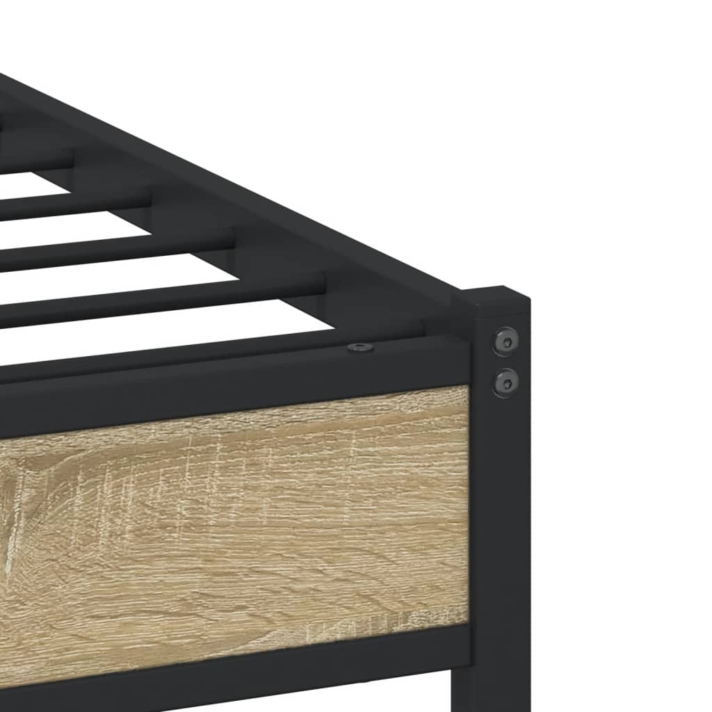 vidaXL Σκελετός Κρεβ. Χωρίς Στρώμα Sonoma Δρυς 100x190 εκ. Μεταλλικό
