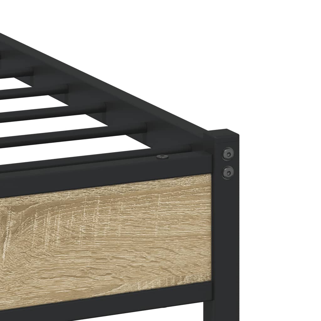 vidaXL Σκελετός Κρεβ. Χωρίς Στρώμα Sonoma Δρυς 120x190 εκ. Μεταλλικό