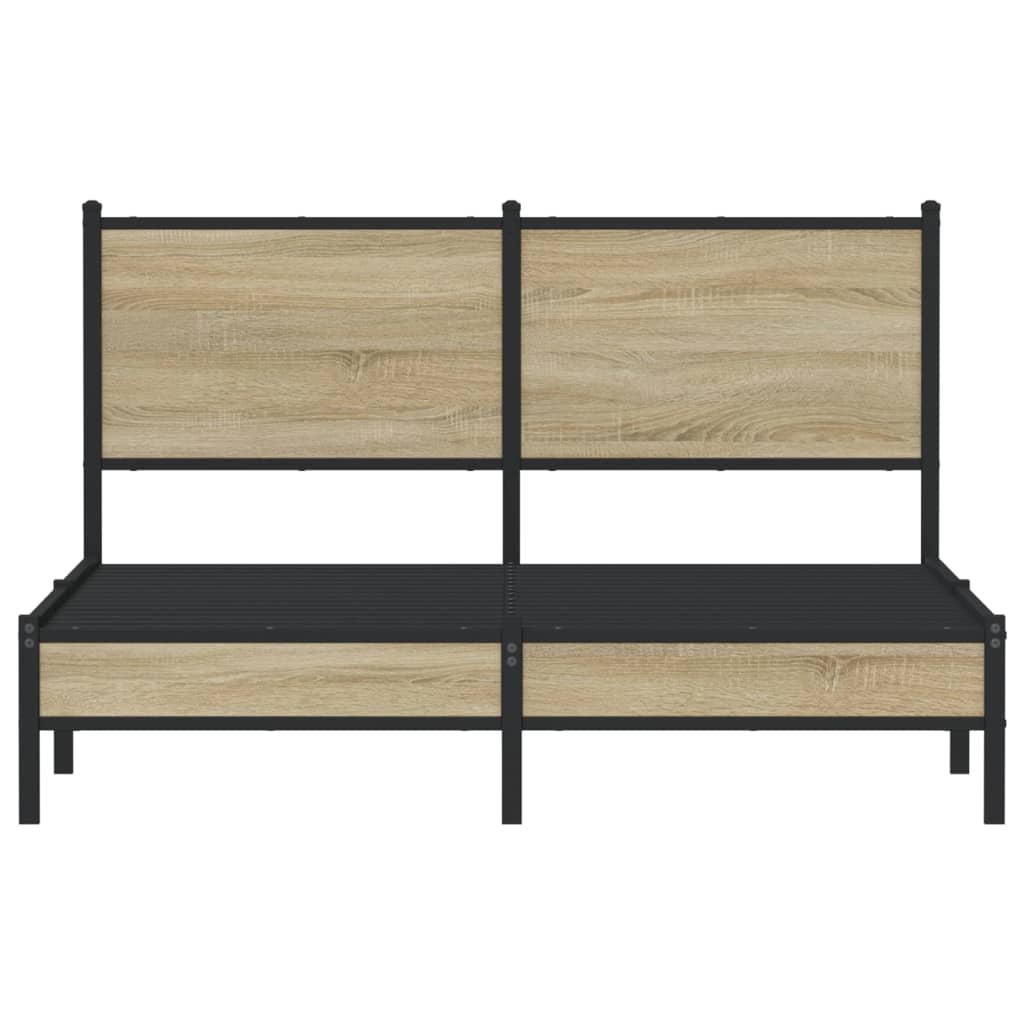 vidaXL Σκελετός Κρεβ. Χωρίς Στρώμα Sonoma Δρυς 140x200 εκ. Μεταλλικό