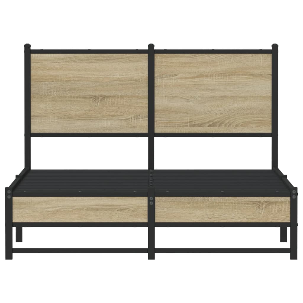 vidaXL Σκελετός Κρεβ. Χωρίς Στρώμα Sonoma Δρυς 120x200 εκ. Μεταλλικό