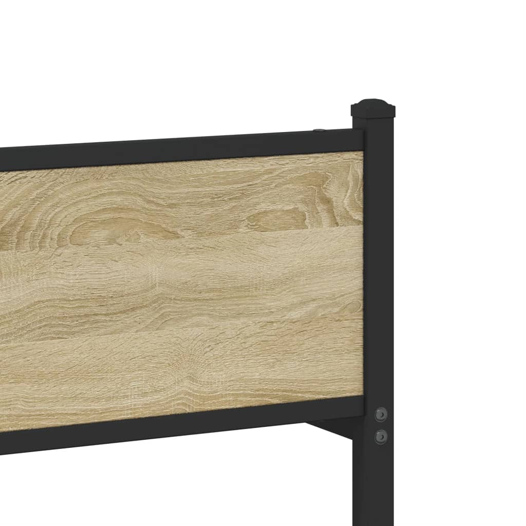 vidaXL Σκελετός Κρεβ. Χωρίς Στρώμα Sonoma Δρυς 107x203 εκ. Μεταλλικό