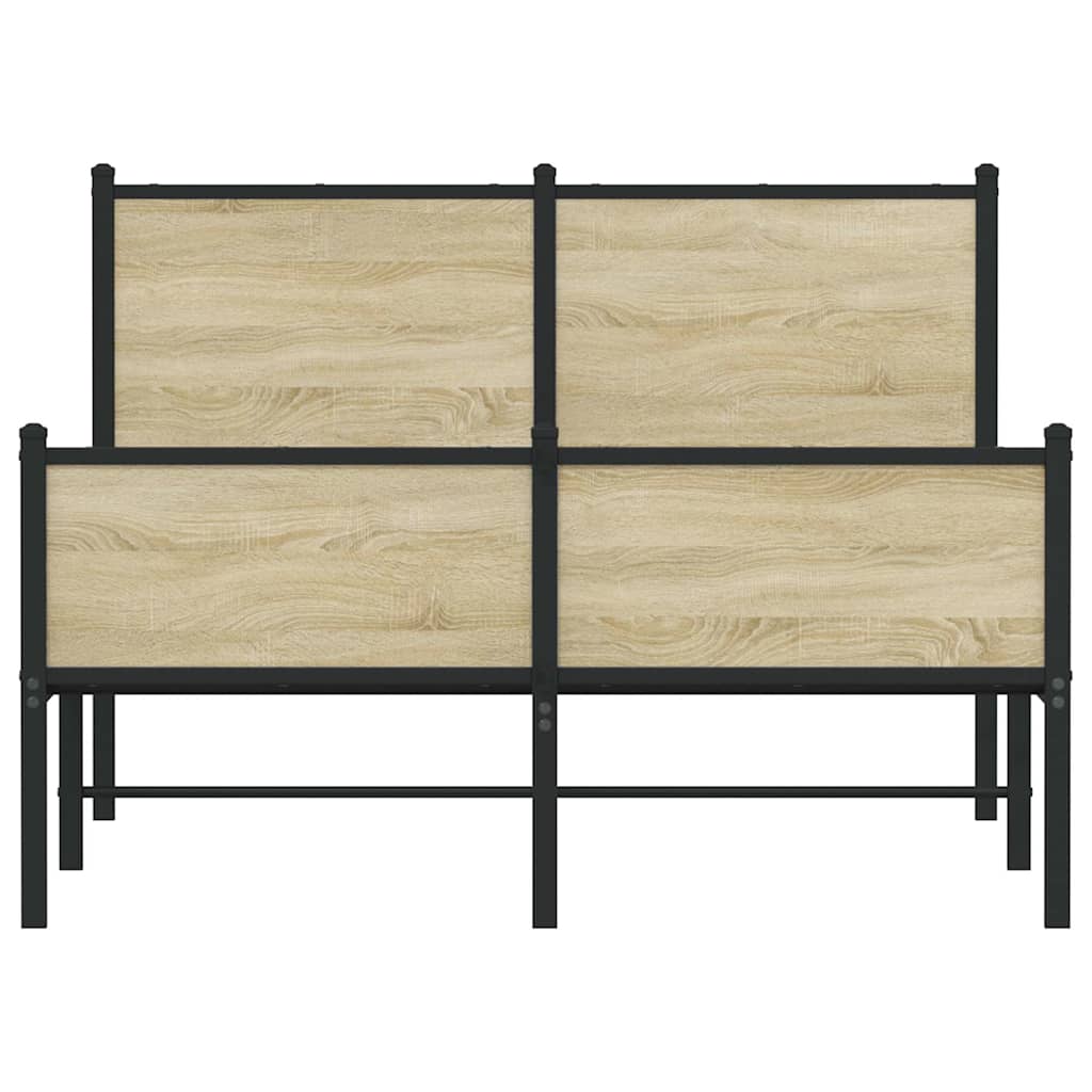 vidaXL Σκελετός Κρεβ. Χωρίς Στρώμα Sonoma Δρυς 120x200 εκ. Μεταλλικό