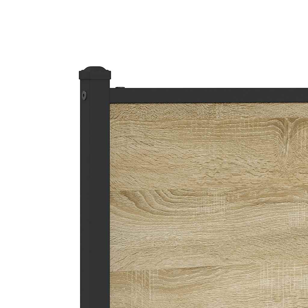 vidaXL Μεταλλικό πλαίσιο κρεβατιού χωρίς στρώμα Δρυς sonoma 137x190 cm
