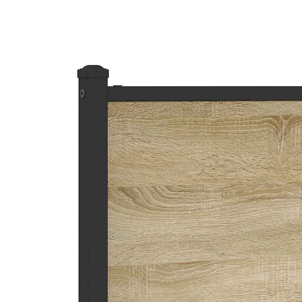 vidaXL Σκελετός Κρεβ. Χωρίς Στρώμα Sonoma Δρυς 140x190 εκ. Μεταλλικό